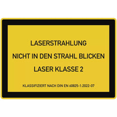 LASER KLASSE 2 DIN 60825-1, Textschild, Folie, 200x140 mm