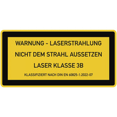 LASER KLASSE 3B DIN 60825-1, Textschild, Folie, 105x52 mm