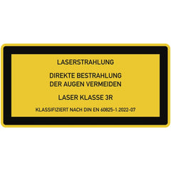 LASER KLASSE 3R DIN 60825-1, Textschild, Folie, 105x52 mm