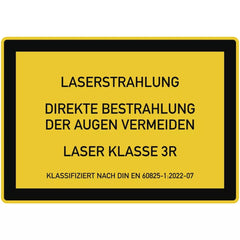 LASER KLASSE 3R DIN 60825-1, Textschild, Folie, 200x140 mm