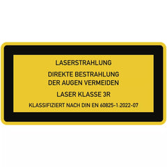 LASER KLASSE 3R DIN 60825-1, Textschild, Folie, 52x26 mm, 10 Stück/Bogen