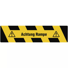 Trittschutz Achtung Rampe, Alu, selbstklebend, Antirutsch, 150x610 mm