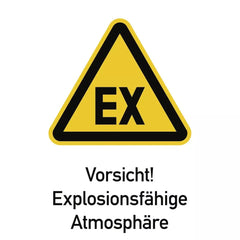 Vorsicht! Explosionsfähige Atmosphäre, Kombischild, Alu, 262x371 mm