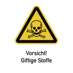 Vorsicht! Giftige Stoffe ISO 7010, Kombischild, Folie, 131x185 mm