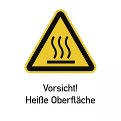 Vorsicht! Heiße Oberfläche ISO 7010, Kombischild, Polyesterfolie, 131x185 mm