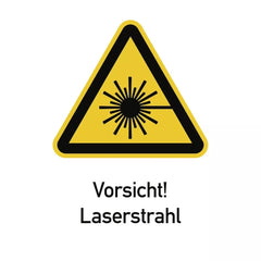 Vorsicht! Laserstrahl ISO 7010, Kombischild, Folie, 131x185 mm