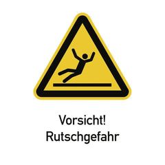 Vorsicht! Rutschgefahr ISO 7010, Kombischild, Alu, 262x371 mm