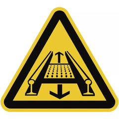 Warnung vor Gefahren durch eine Förderanlage am... DIN 4844-2, Folie, 200 mm SL