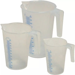 Messbecher Kunststoff PP Set 3-tlg. transparent 0,5 / 1 / 2 Liter Set