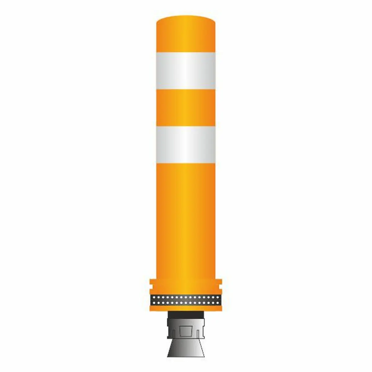 Flexible Poller Traffic NS, H 400 mm x ø 80 mm, orange mit weiße Relexfoliestreifen Typ 2 für Schutzbügel, Poller, Pfosten, Schwellen