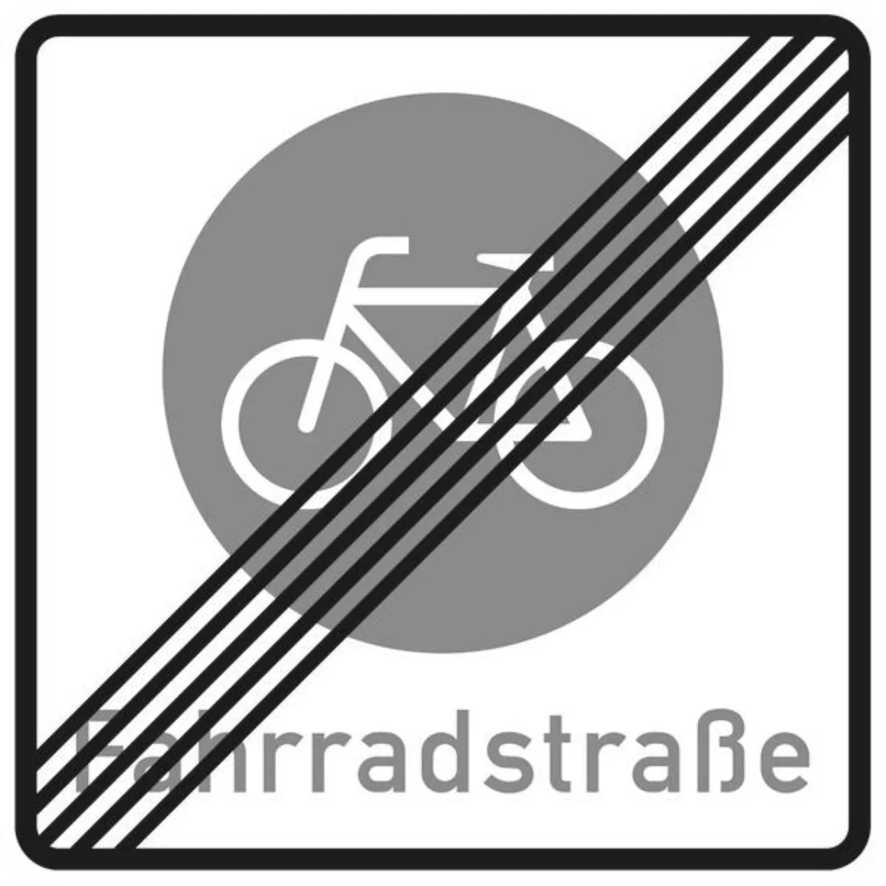 Verkehrszeichen 244.2 Ende einer Fahrradstraße - 600x600 2 mm RA3 Astifol