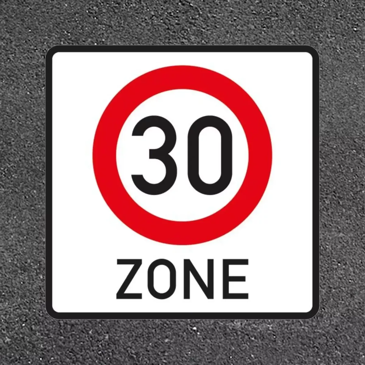 Verkehrszeichen 274.1 Fahrbahnmarkierung Beginn einer Tempo 30-Zone, 1000 x 1000