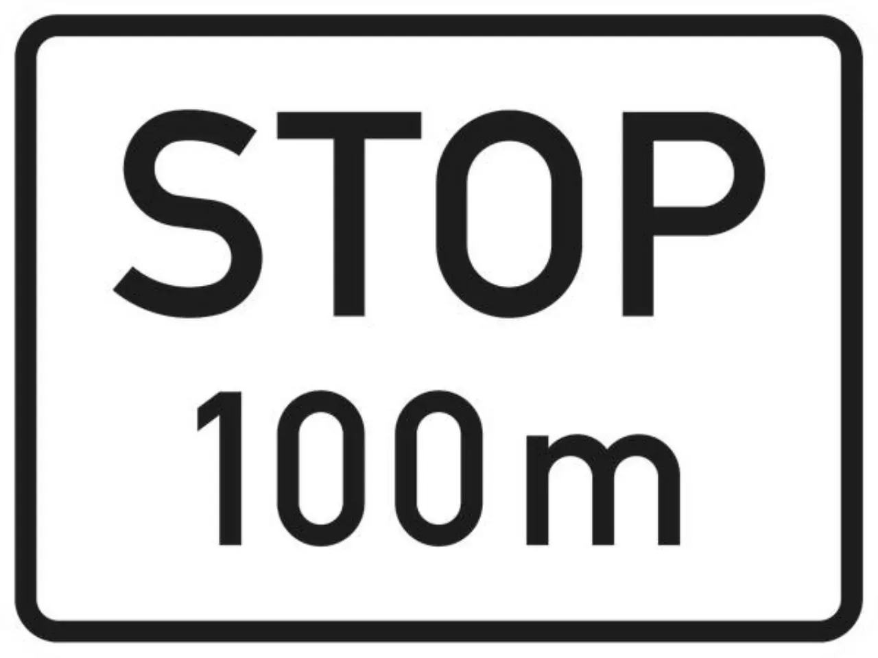Zusatzzeichen 1000-1099 VZ1004-32 Stopp in ? m - 315x420 2 mm RA2 Bild 2 von 4 für Verkehrszeichen