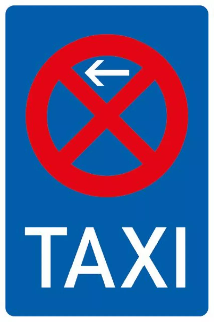 Verkehrszeichen 229-10 Taxenstand Anfang, Aufstellung rechts - 630x420 2 mm RA1