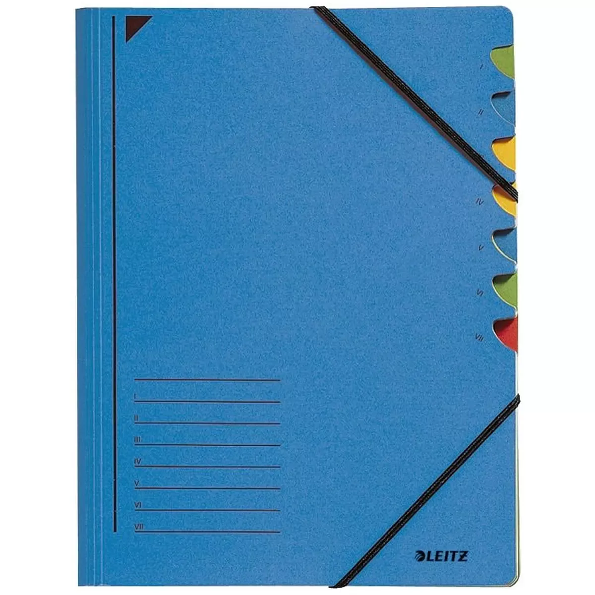 Büromaterial 3907 Ordnungsmappe - 7 Fächer, A4, Pendarec-Karton RC , 430 g qm, blau für Bürobedarf