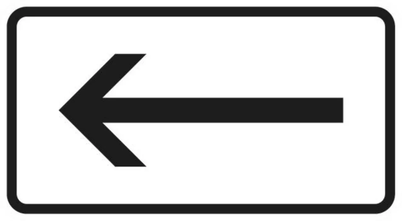 Verkehrszeichen 1000-10 Richtung, linksweisend - 231x420 2 mm RA2