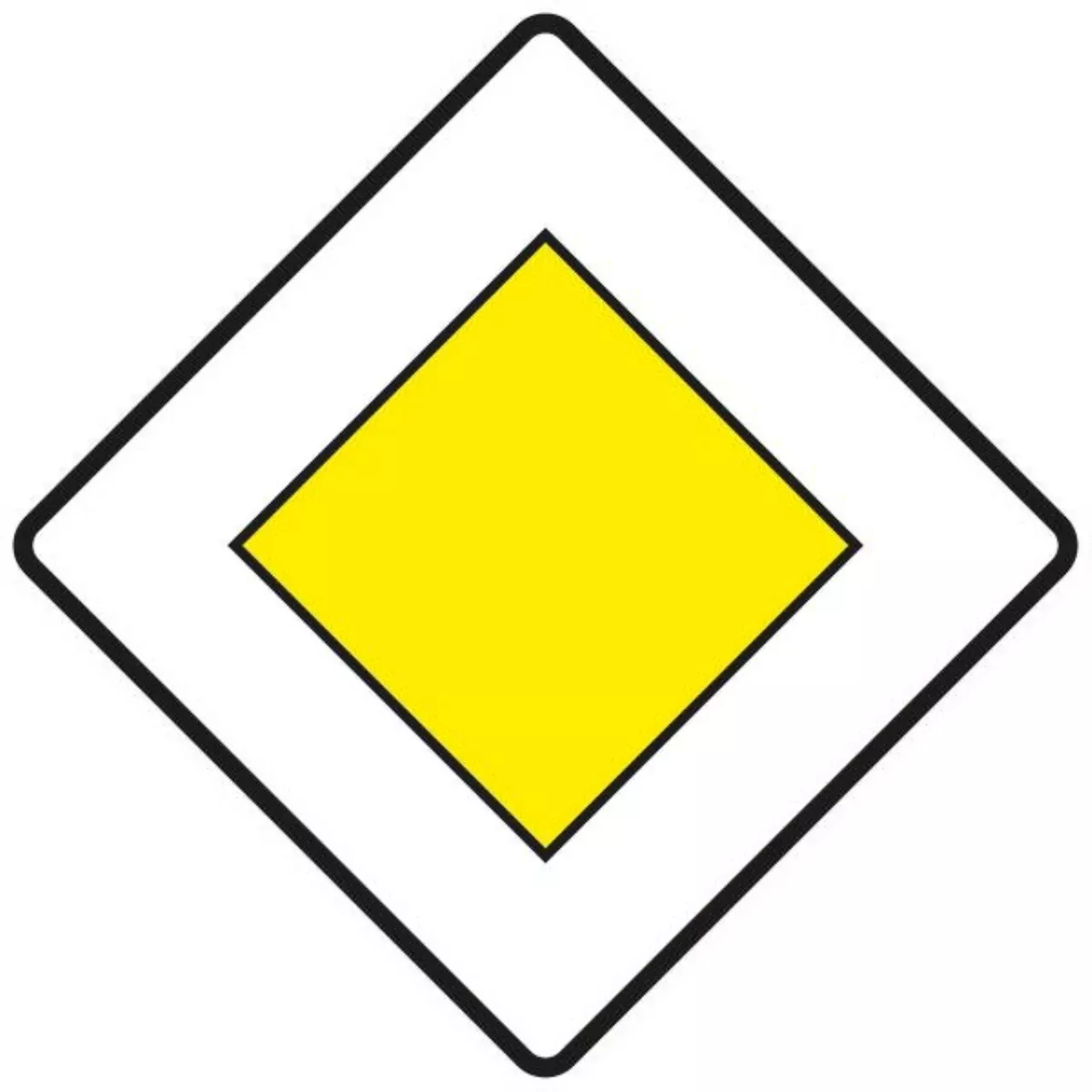 Verkehrszeichen 306 Vorfahrtstraße - 600x600 2 mm RA2