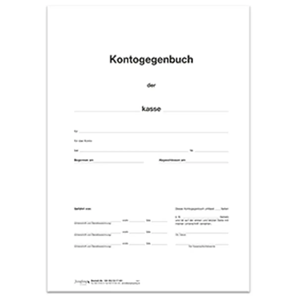 Formulare und Vordrucke Kontogegenbuch 2-spaltig - Titelbogen, DIN A4 4-seitig, 10 Stück für Bürobedarf