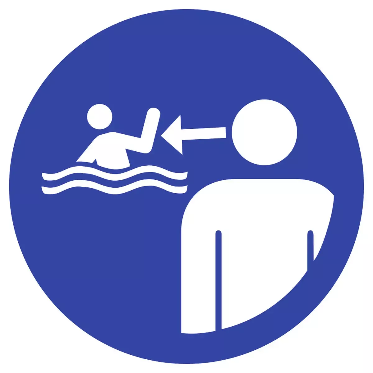 Gebotszeichen Kinder in Wassereinrichtungen beaufsichtigen ISO 20712-1, Alu, Ø 400 mm für Warnen und hinweisen