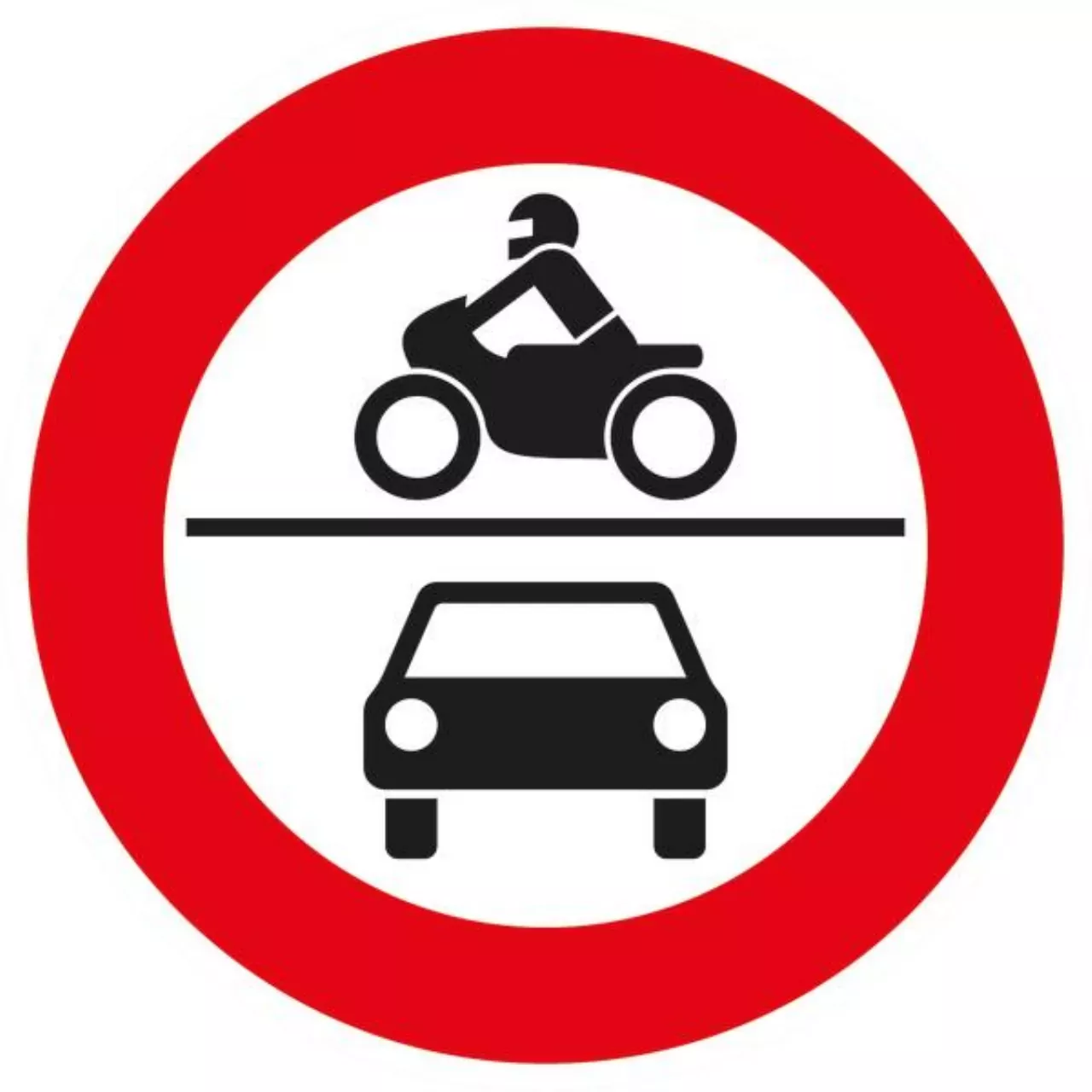 Verkehrszeichen 260 Verbot für Kraftfahrzeuge - RD 600 2 mm RA2