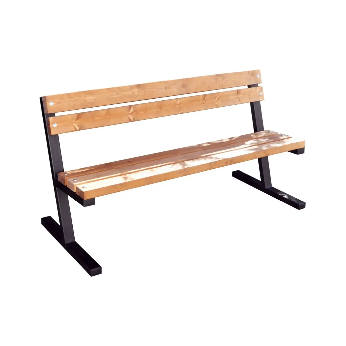 Bank Boston 167 cm, teak, Gestell grau RAL 9006