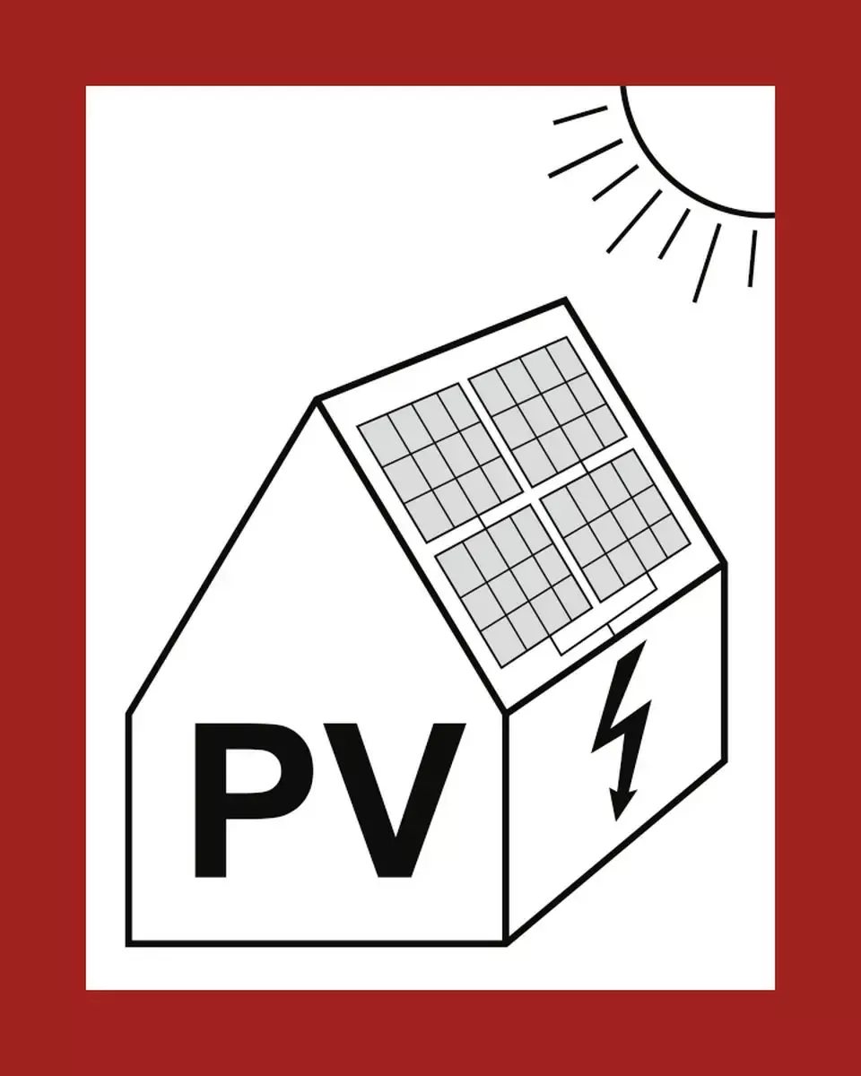 Hinweisschilder Hinweis auf eine PV-Anlage Photovoltaikanlage , Folie, 105x148 mm für Warnen und hinweisen