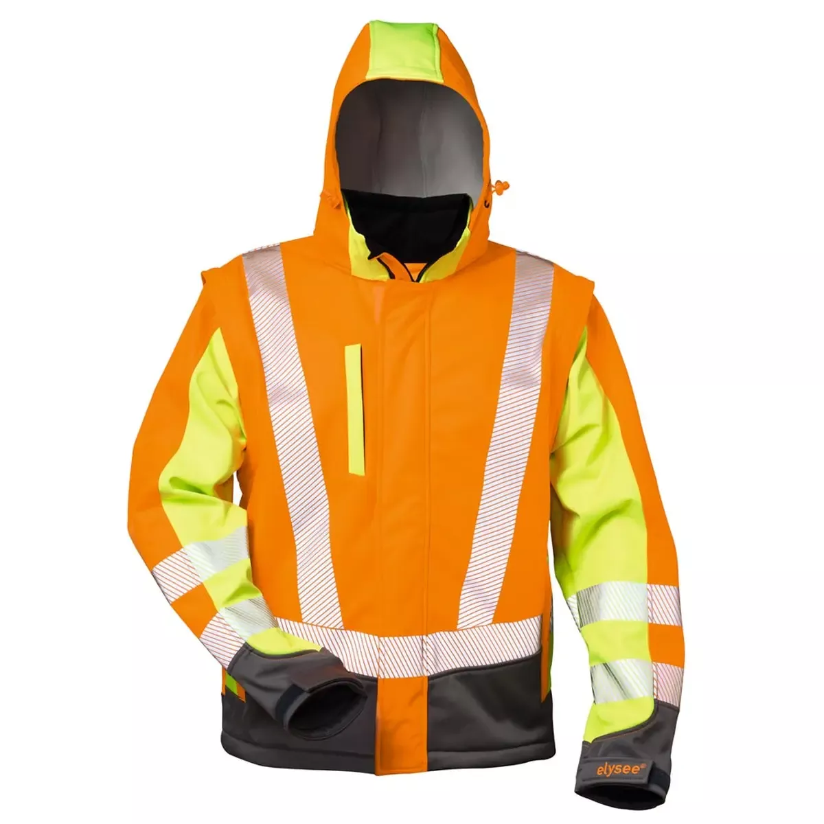 Warnschutz-Softshelljacke Atanas, Farbe orange/gelb/grau, Gr.3XL