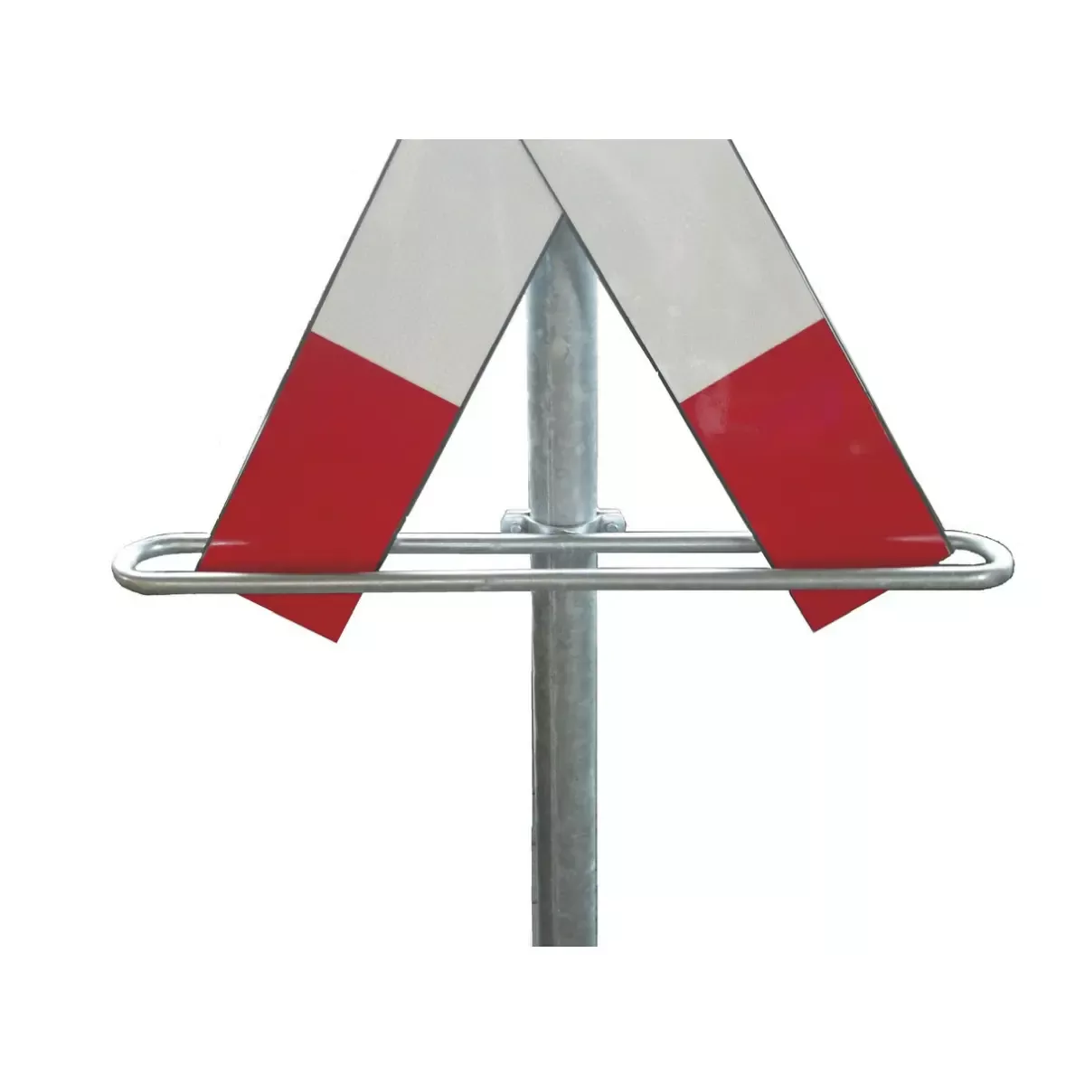 Befestigungsmaterial Andreaskreuzbügel, Stahl verzinkt, rot lackiert, für Pfosten ø 76 mm für Befestigen und Montieren