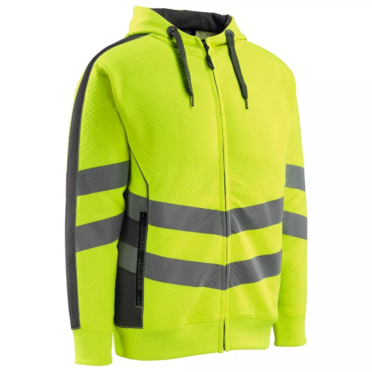 Warnschutz-Kapuzensweatshirt Corby, Farbe HiVis gelb/dunkelanth., Gr.2XL