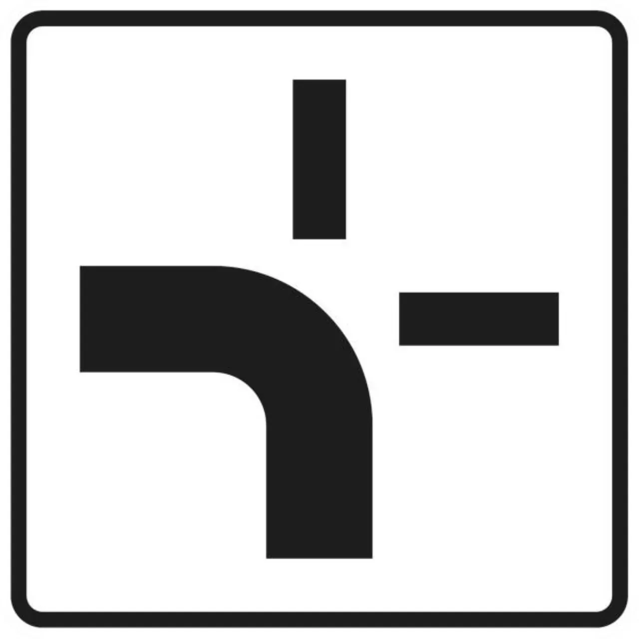 Verkehrszeichen 1002-10 Verlauf der Vorfahrtstraße - 420x420 2 mm RA2