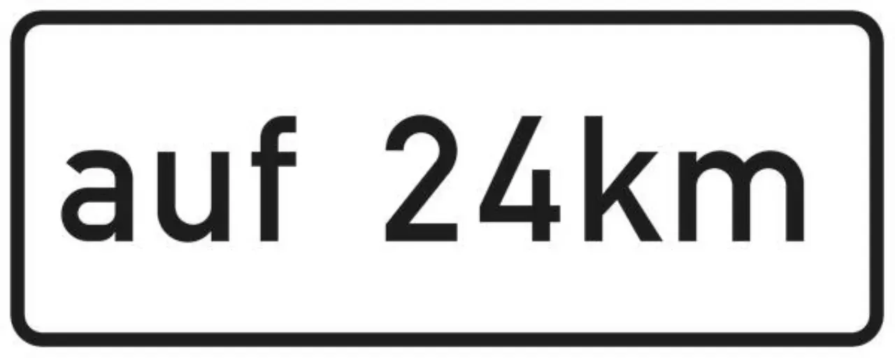 Verkehrszeichen 1001-35 auf ... km (verbal) (in Verbindung mit Fahrstreifentafeln Z. 521 ff.) - 500x1250 2 mm RA2