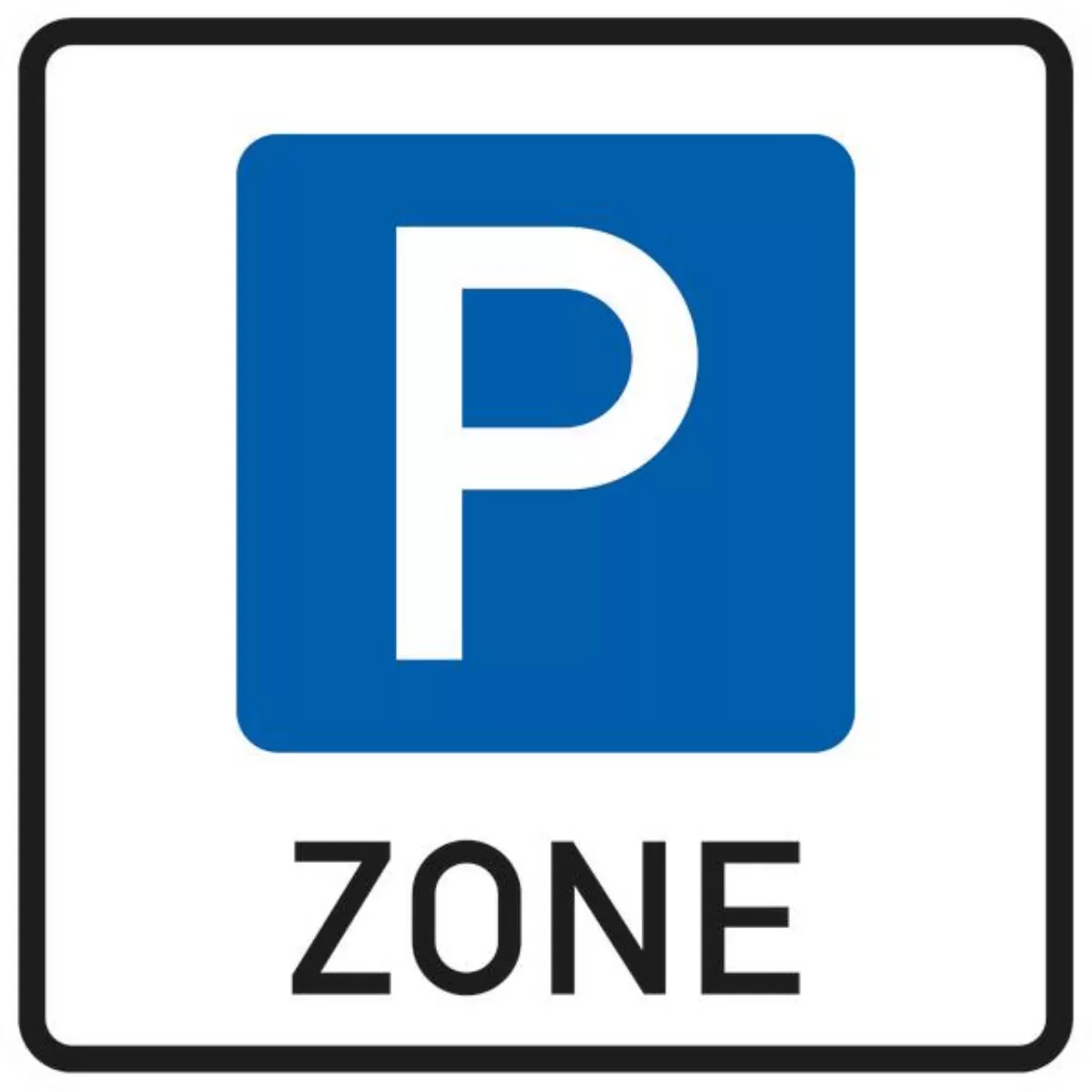Verkehrszeichen 314.1 Beginn einer Parkraumbewirtschaftszone - 600x600 2 mm RA2