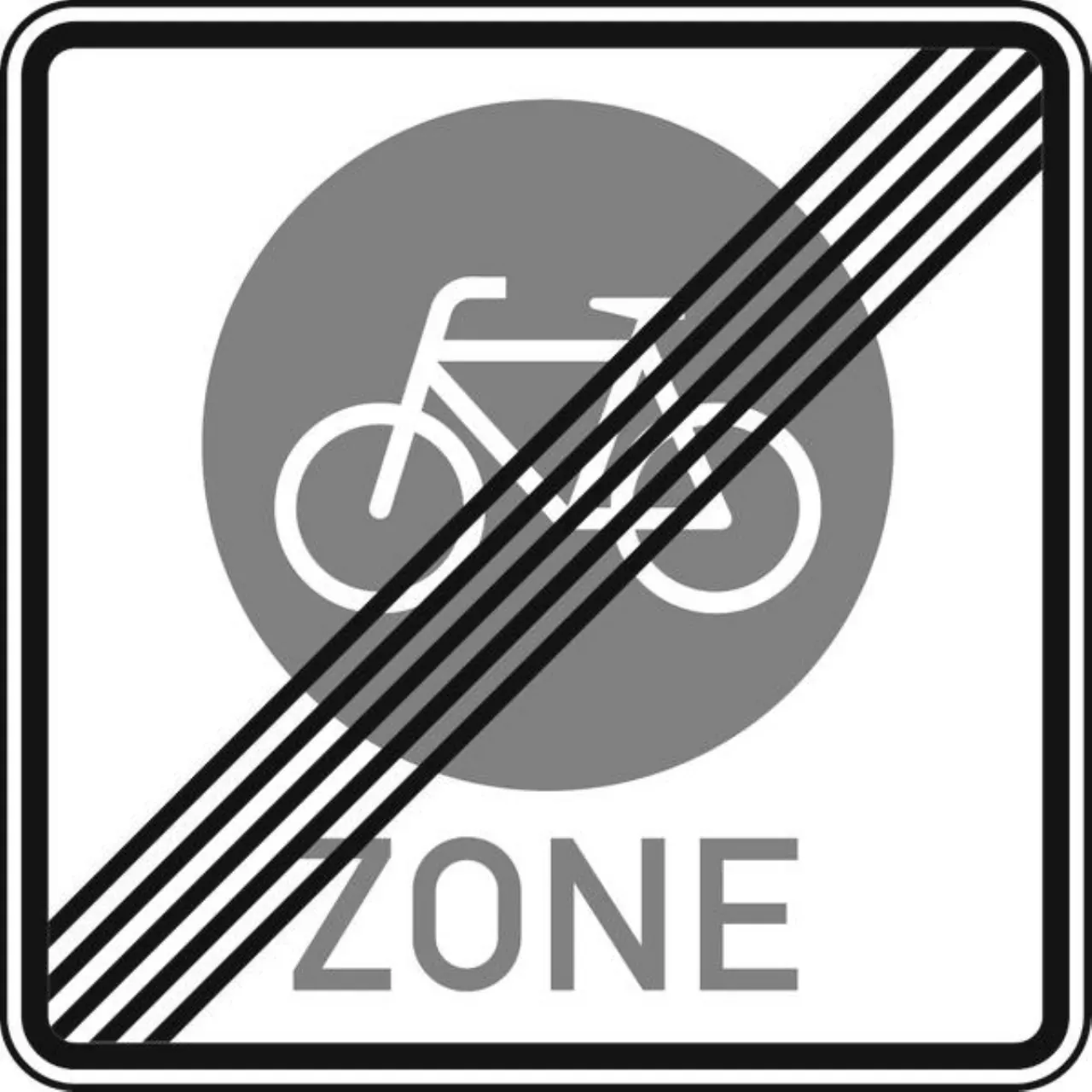 Verkehrszeichen 244.4 Ende einer Fahrradzone - 420x420 2 mm RA1
