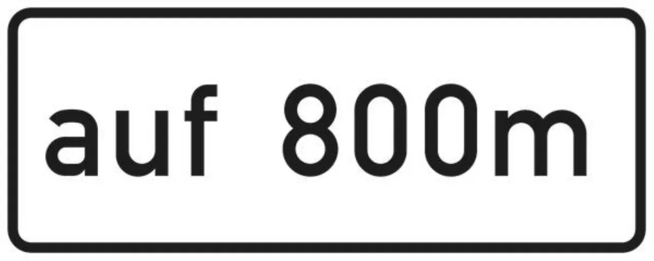 Verkehrszeichen 1001-34 auf ... m (verbal) (in Verbindung mit Fahrstreifentafeln Z. 521 ff.) - 500x1250 Alform RA2