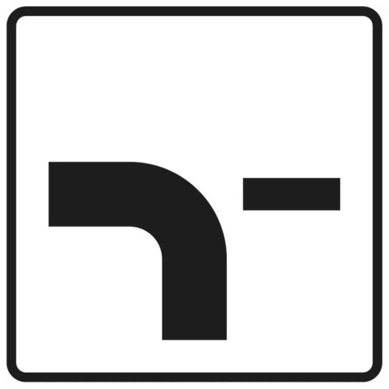 Zusatzzeichen 1000-1099 VZ1002-13 Verlauf der Vorfahrtstraße - 420x420 2 mm RA1 Bild 2 von 4 für Verkehrszeichen