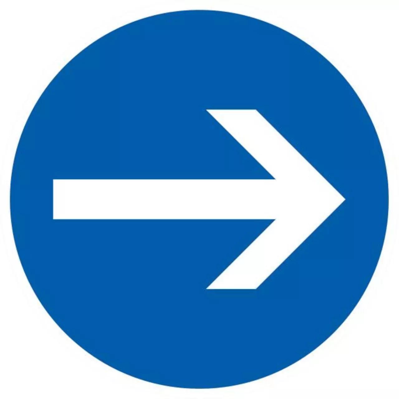 Verkehrszeichen 211 Vorgeschriebene Fahrtrichtung  hier rechts - RD 600 2 mm RA2
