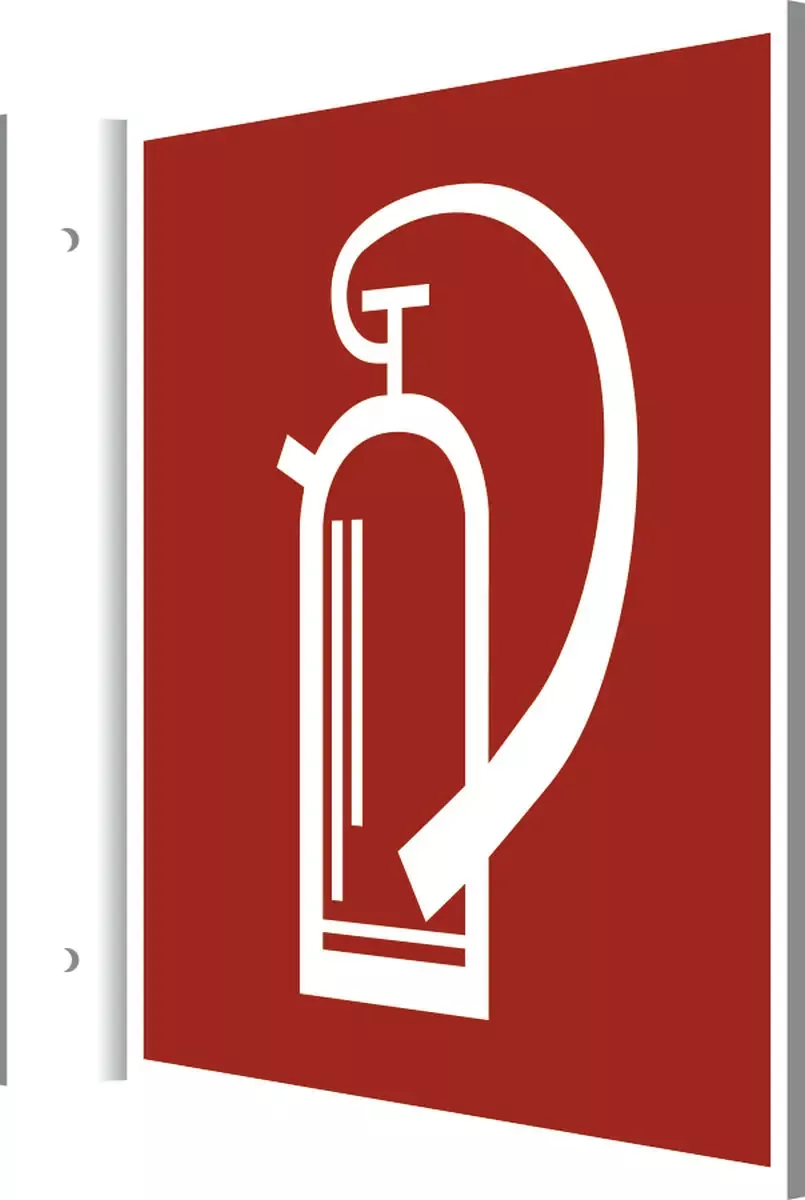 Hinweisschilder Fahnenschild Feuerlöscher, Kunststoff, 200x200 mm für Warnen und hinweisen