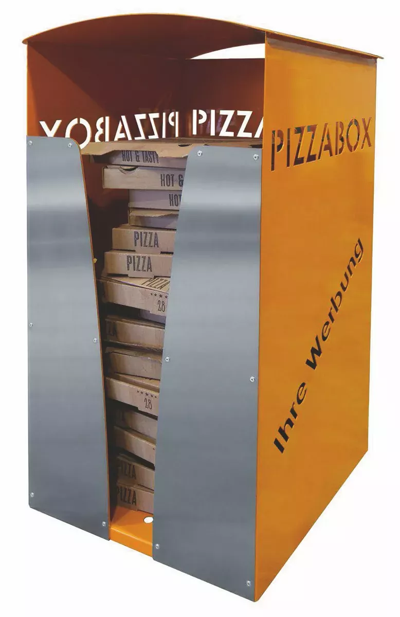 Abfallbehälter Pizzabox-Sammler Edelstahl, für bis zu 20 Pizzakartons