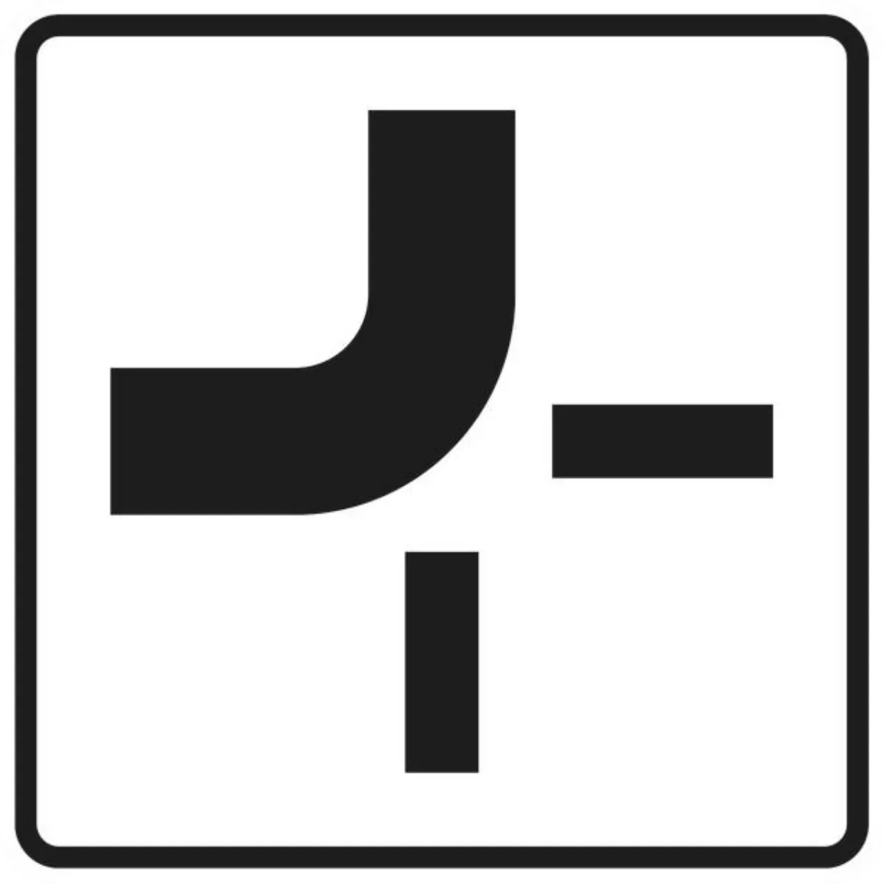 Verkehrszeichen 1002-11 Verlauf der Vorfahrtstraße - 420x420 2 mm RA2