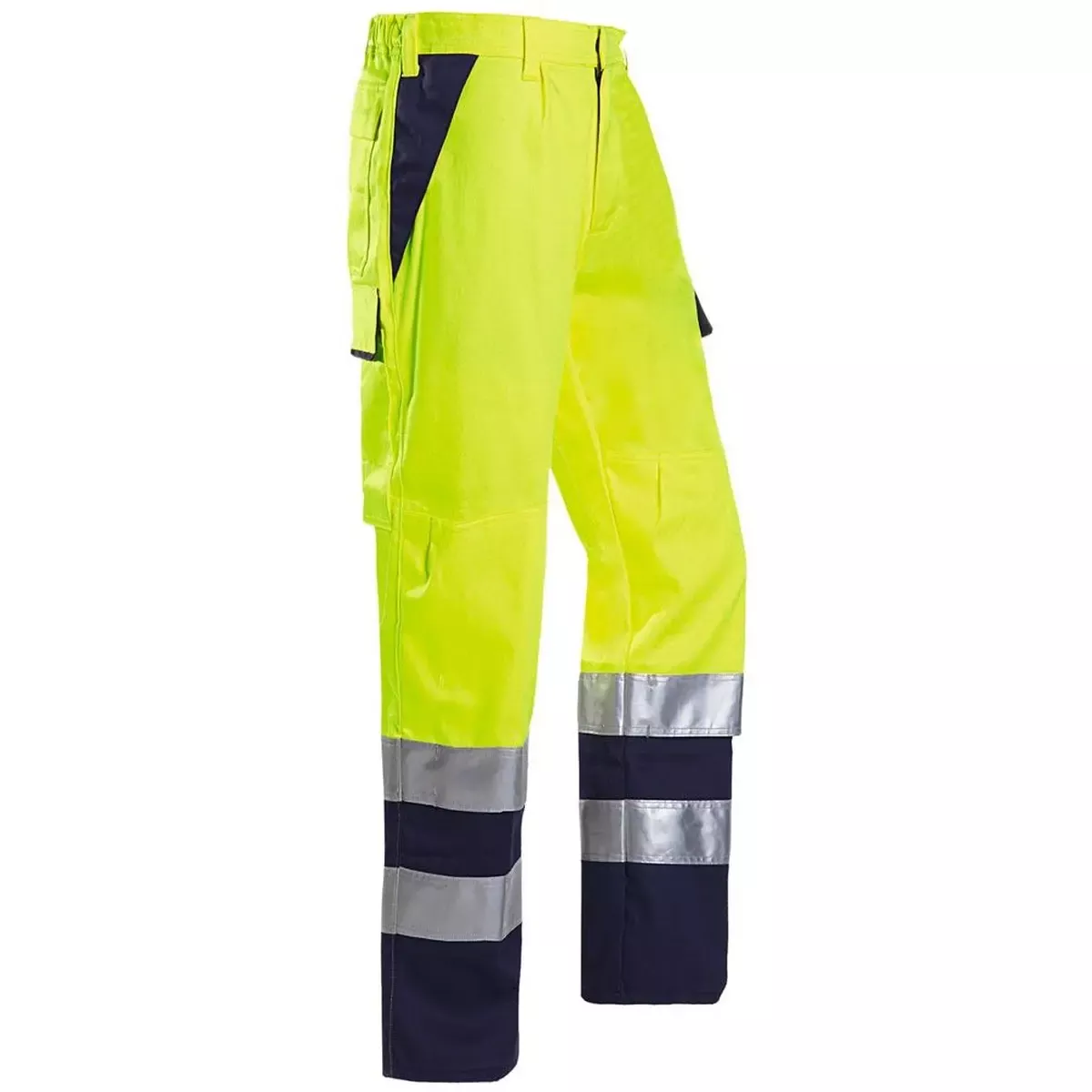 Warnschutz-Bundhose m. Störlich. Royan, Farbe leuchtgelb/marine, Gr. R50