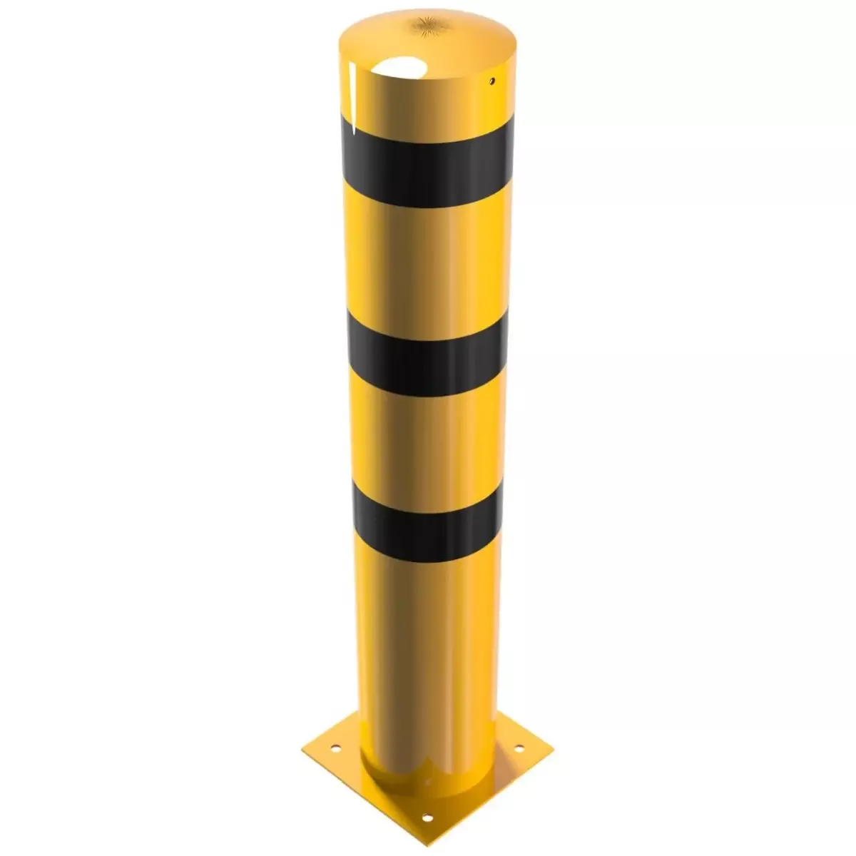 Stahlrohrpoller Ø 273 x 5 mm zum Aufdübeln gelb / schwarz