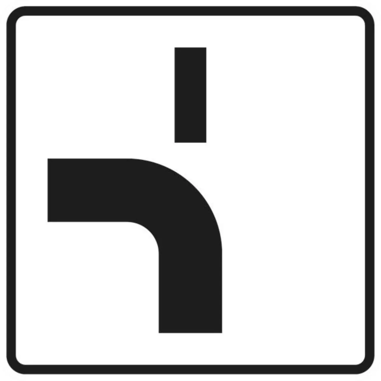 Verkehrszeichen 1002-12 Verlauf der Vorfahrtstraße - 420x420 2 mm RA2