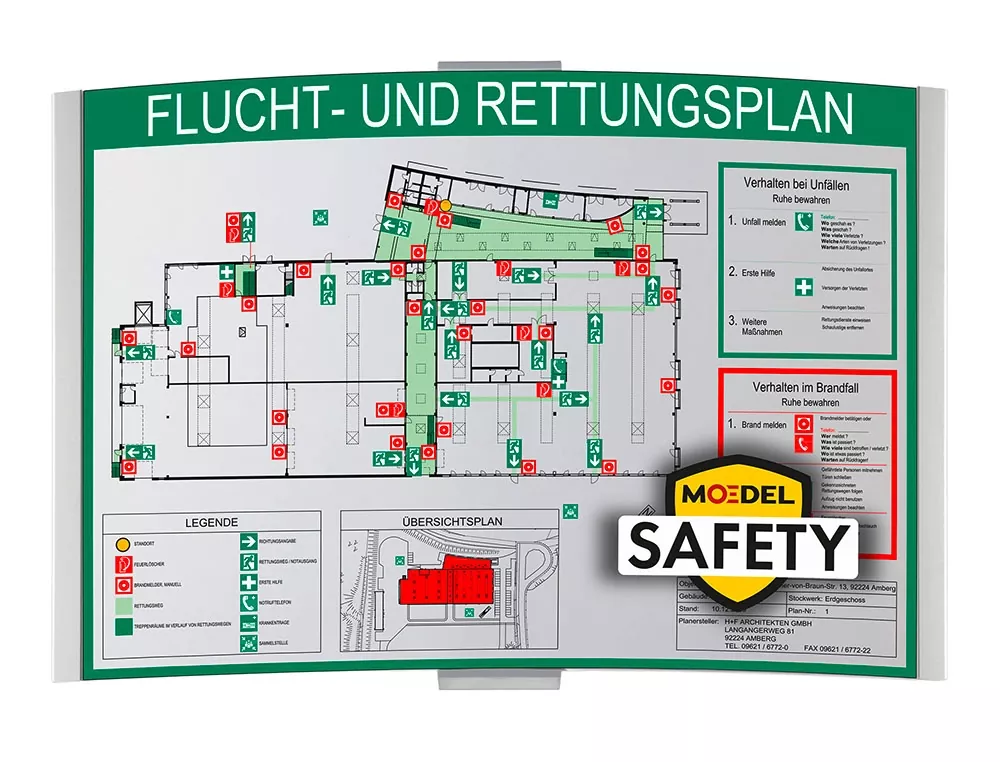Hinweisschilder MOEDEL SAFETY Frankfurt Wegweiser DIN A4 quer für Warnen und hinweisen