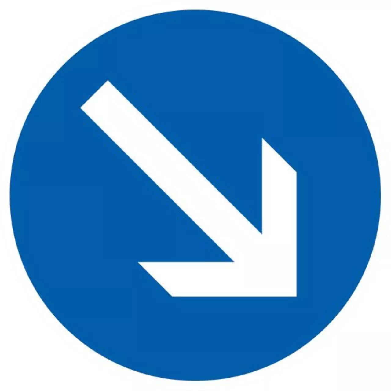 Verkehrszeichen 222 Vorgeschriebene Vorbeifahrt rechts vorbei - RD 600 2 mm RA2