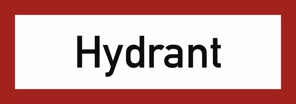 Hinweisschilder Hydrant, Alu, 297x105 mm für Warnen und hinweisen