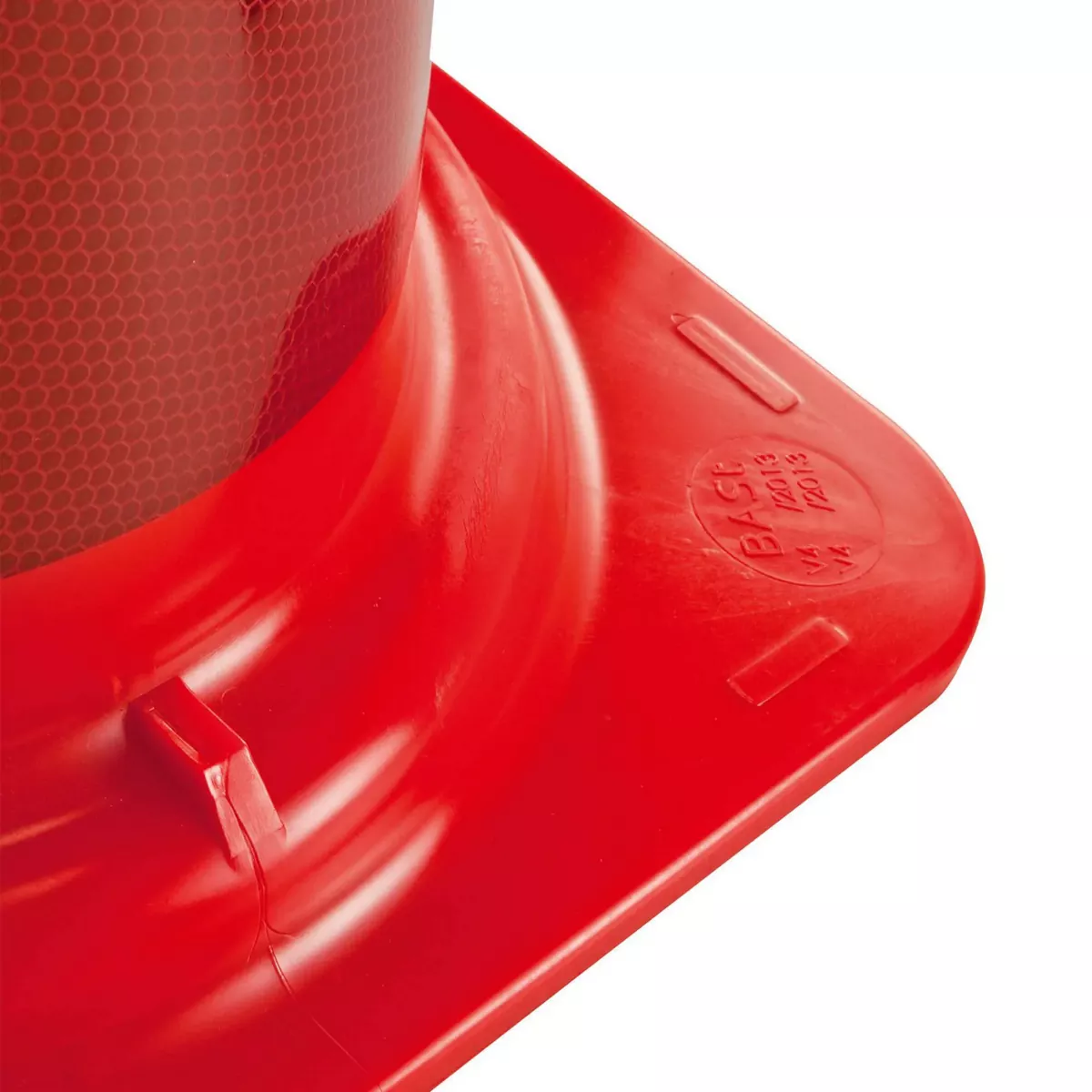 Morion-Leitkegel, 750 mm, rot-orange, einteilig, Kegel aus PVC, vollflächig rot-weiß reflektierend, Typ B, Gewichtsklasse III, nach TL-Leitkegel und DIN EN 13422 geprüft