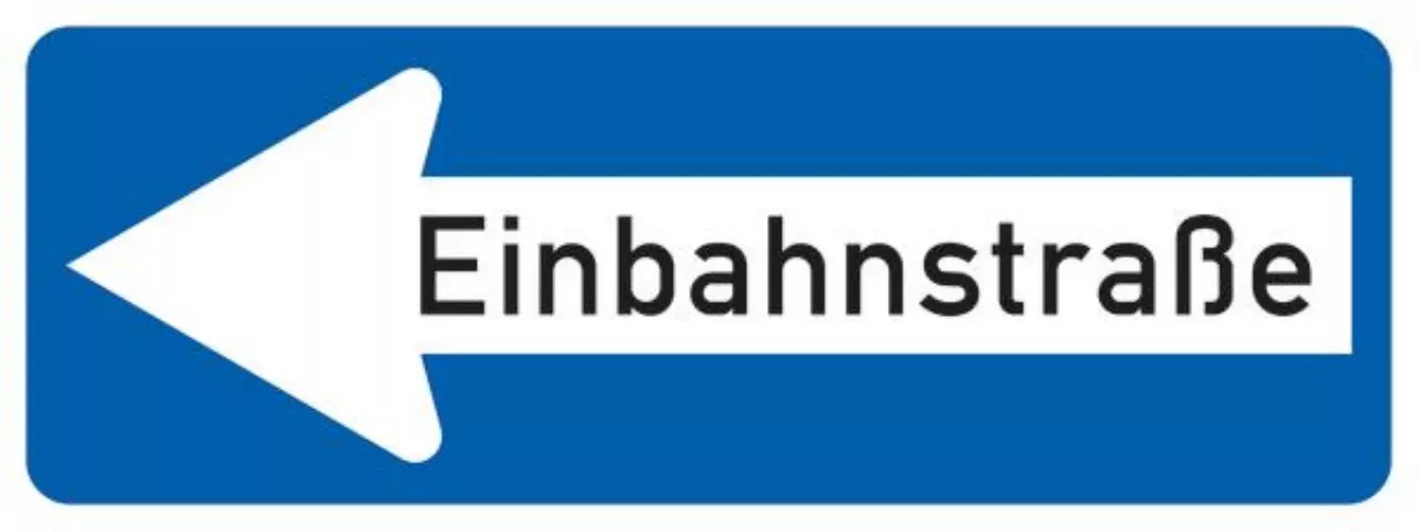 Verkehrszeichen 220-10 Einbahnstraße linksweisend - 300x800 2 mm RA2