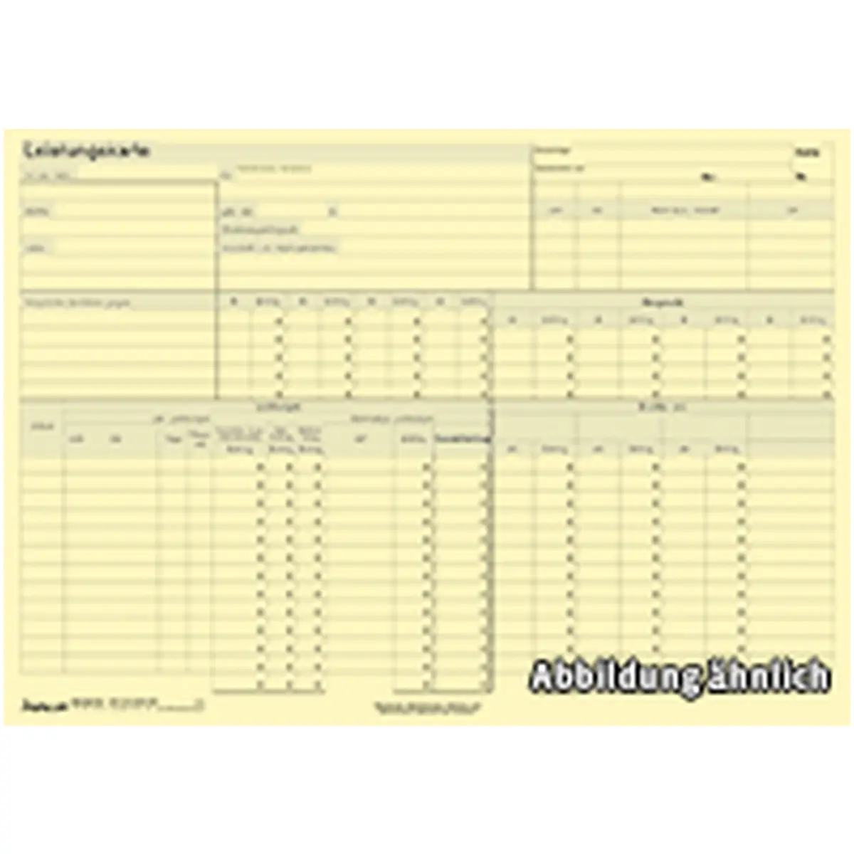 Formulare und Vordrucke Leistungskartei, A4 Karton, gelb, 25 Stück für Bürobedarf