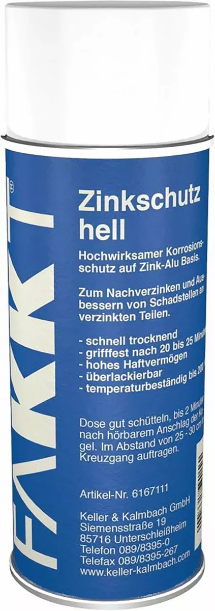 Fakkt Zinkschutz Spray, Hell 400 ml VE12