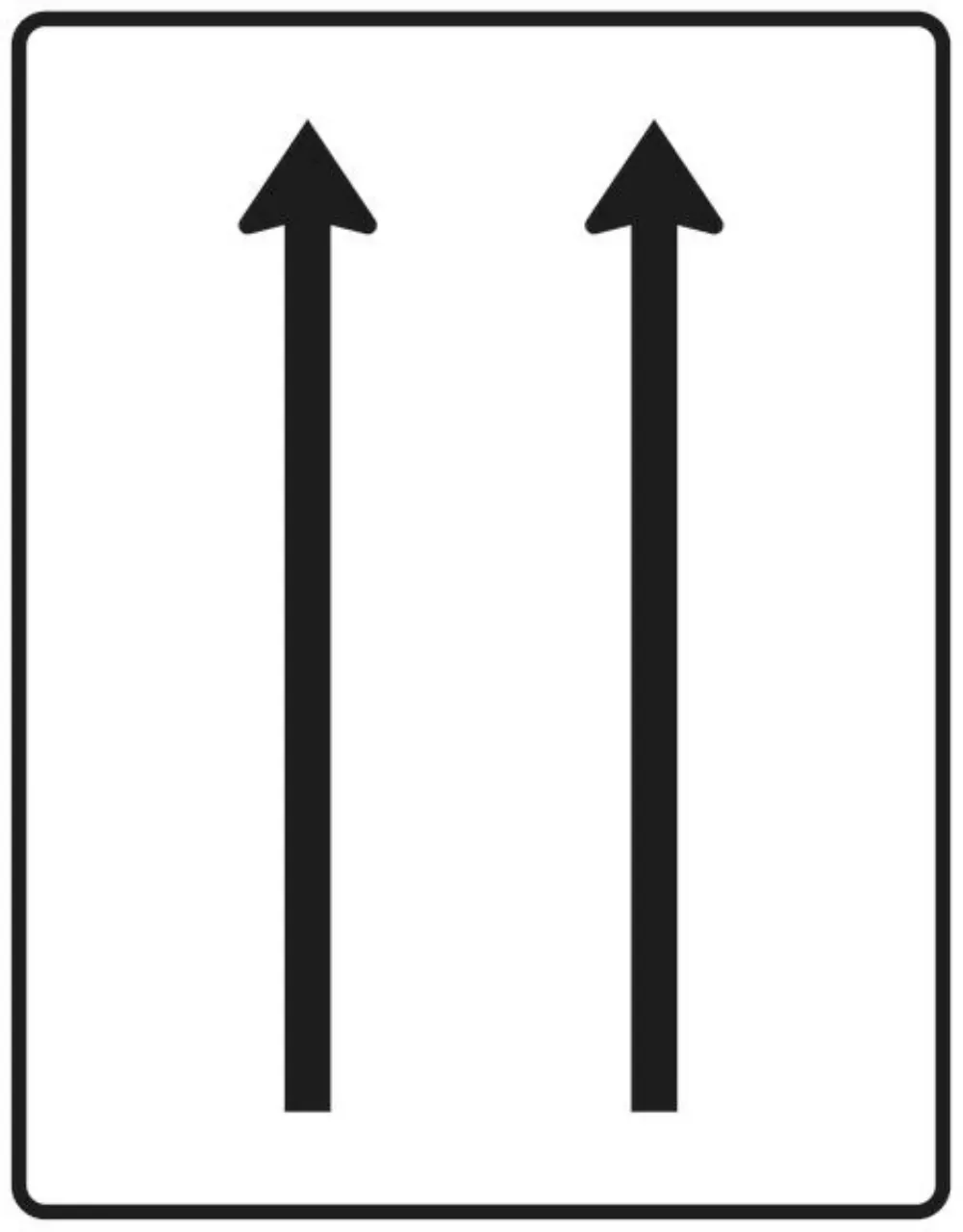 Verkehrszeichen 521-30 Fahrstreifentafel - ohne Gegenverkehr - zweistreifig in Fahrtrichtung - 1600x1250 Alform RA2